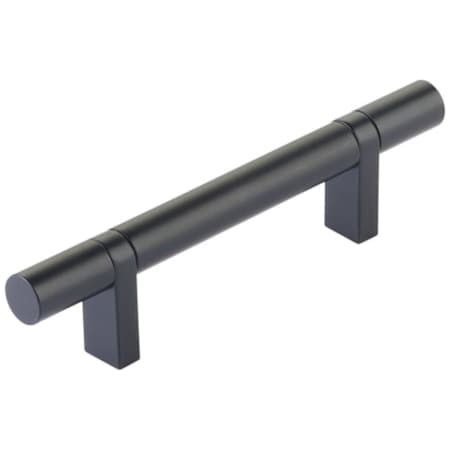 Emtek Smooth 3-1/2 Inch Center to Center Bar Cabinet Pull with Rectangular Bar Stem from the SELECT Collection Flat Black / Flat Black Stem
