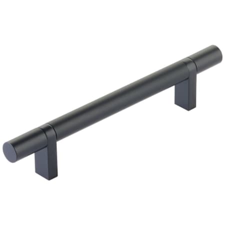 Emtek Smooth 5 Inch Center to Center Bar Cabinet Pull with Rectangular Bar Stem from the SELECT Collection Flat Black / Flat Black Stem