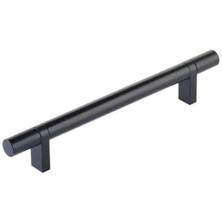 Emtek Smooth 6 Inch Center to Center Bar Cabinet Pull with Rectangular Bar Stem from the SELECT Collection Flat Black / Flat Black Stem