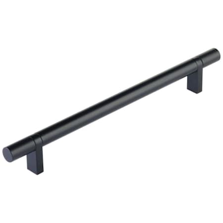 Emtek Smooth 8 Inch Center to Center Bar Cabinet Pull with Rectangular Bar Stem from the SELECT Collection Flat Black / Flat Black Stem