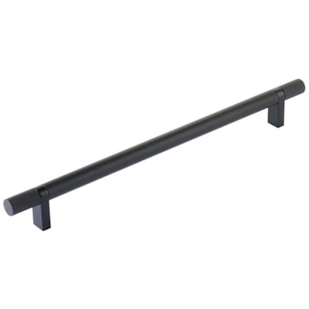 Emtek Knurled 10 Inch Center to Center Bar Cabinet Pull with Rectangular Bar Stem from the SELECT Collection Flat Black / Flat Black Stem