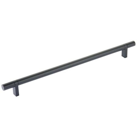 Emtek Smooth 12 Inch Center to Center Bar Cabinet Pull with Rectangular Bar Stem from the SELECT Collection Flat Black / Flat Black Stem