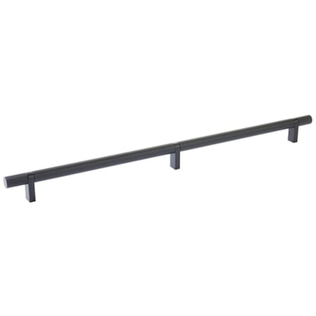 Emtek Knurled 16 Inch Center to Center Bar Cabinet Pull with Rectangular Bar Stem from the SELECT Collection Flat Black / Flat Black Stem