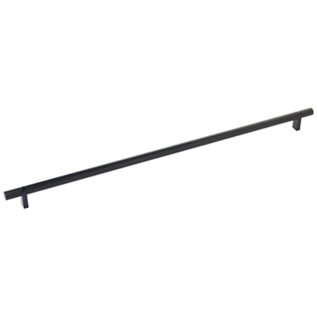Emtek Knurled 18 Inch Center to Center Bar Cabinet Pull with Rectangular Bar Stem from the SELECT Collection Flat Black / Flat Black Stem