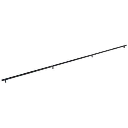 Emtek Knurled 54 Inch Center to Center Bar Cabinet Pull with Rectangular Bar Stem from the SELECT Collection Flat Black / Flat Black Stem