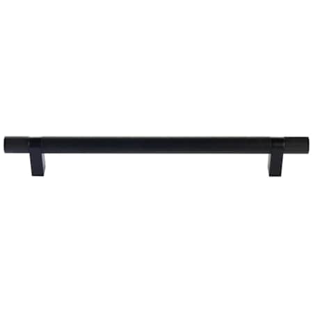 Emtek Knurled 12 Inch Center to Center Bar Appliance Pull with Rectangular Bar Stem from the SELECT Collection Flat Black / Flat Black Stem