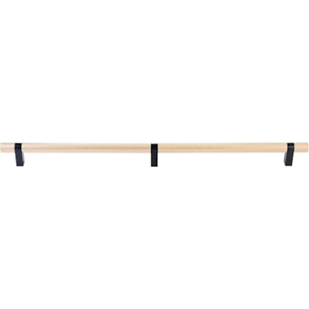 Emtek Knurled 24 Inch Satin Copper Center to Center Bar Appliance Pull with Rectangular Bar Stem and Choice of Stem Finish from the SELECT Collection Satin Copper / Flat Black Stem