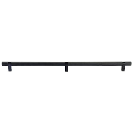 Emtek Knurled 24 Inch Oil Rubbed Bronze Center to Center Bar Appliance Pull with Rectangular Bar Stem and Choice of Stem Finish from the SELECT Collection Oil Rubbed Bronze / Flat Black Stem