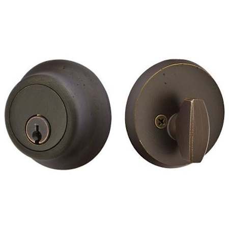 Emtek Regular Style Sandcast Bronze Single Cylinder Deadbolt Medium Bronze