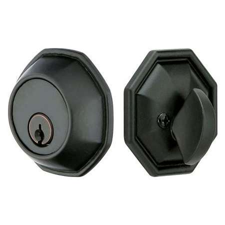 Emtek Octagon Style Tuscany Bronze Single Cylinder Deadbolt Flat Black