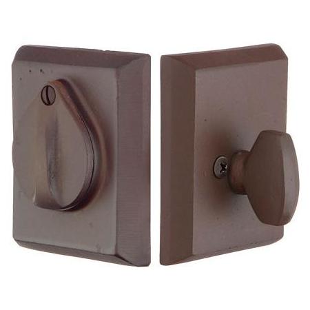 Emtek #3 Style Sandcast Bronze Single Cylinder Deadbolt Deep Burgundy