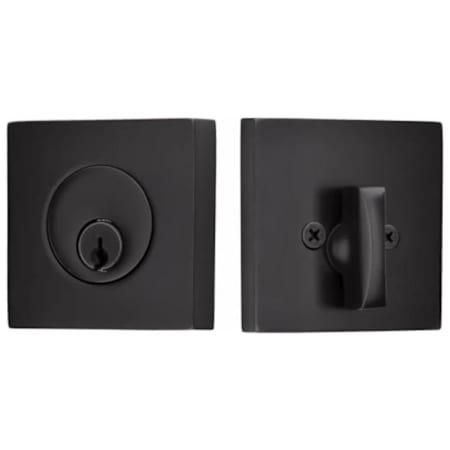 Emtek Square Brass Modern Single Cylinder Keyed Entry Deadbolt Flat Black