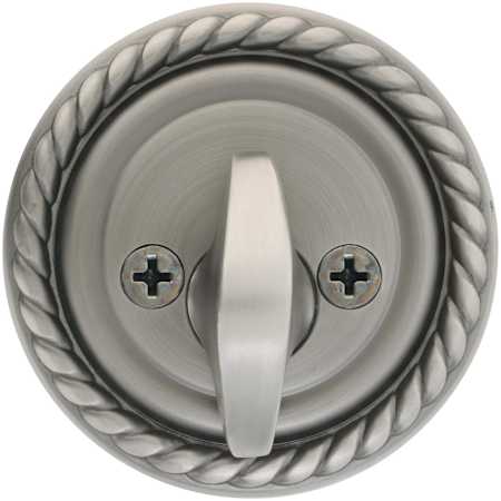 Emtek Rope Style Designer Brass One-Sided Deadbolt Pewter