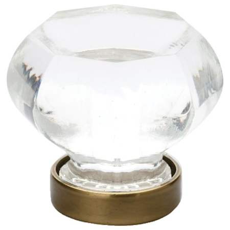 Emtek Old Town 1 Inch Geometric Cabinet Knob from the Glass Collection French Antique