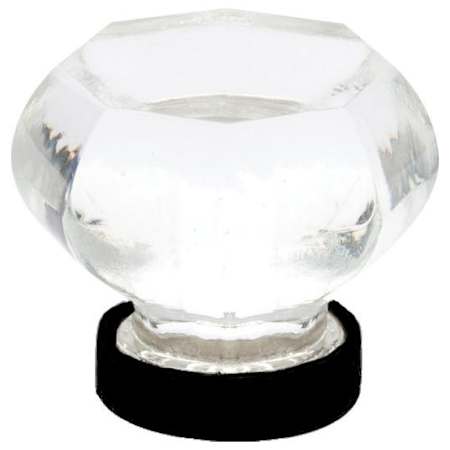 Emtek Old Town Glass 1-1/4 Inch Geometric Cabinet Knob Flat Black