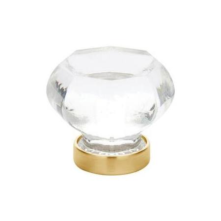 Emtek Old Town Glass 1-1/4 Inch Geometric Cabinet Knob Satin Brass