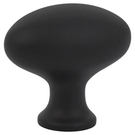 Emtek Egg 1-1/4 Inch Oval Cabinet Knob from the Traditional Collection Flat Black