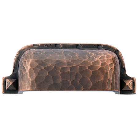 Emtek Hammered 3 Inch Center to Center Cup Cabinet Pull from the Arts & Crafts Collection Oil Rubbed Bronze