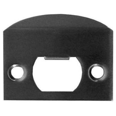 Emtek 2-1/4 Inch x 1-5/8 Inch Solid Brass Full Lip Strike with Screw Set Flat Black