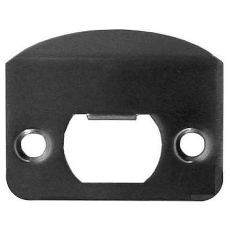Emtek Solid Brass Full Lip 1/4" Radius Corner Strike Plate with Screw Set Flat Black