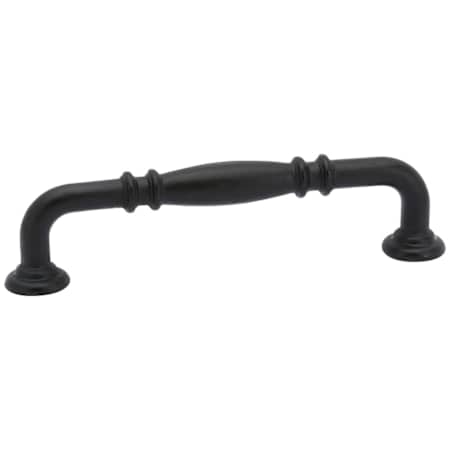Emtek Tuscany Ribbed 4 Inch Center to Center Handle Cabinet Pull from the Tuscany Bronze Collection Flat Black