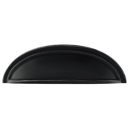 Emtek Cup 3 Inch Center to Center Cabinet Pull from the Traditional Collection Flat Black