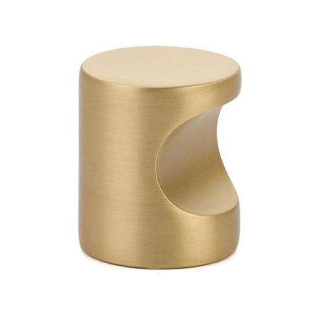 Emtek Finger Pull 7/8 Inch Cylindrical Cabinet Knob from the Contemporary Collection Satin Brass