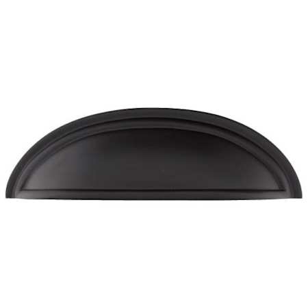 Emtek Cup 4 Inch Center to Center Cabinet Pull from the Traditional Collection - 10 Pack Flat Black