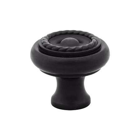 Emtek Rope 1-3/4 Inch Mushroom Cabinet Knob Flat Black