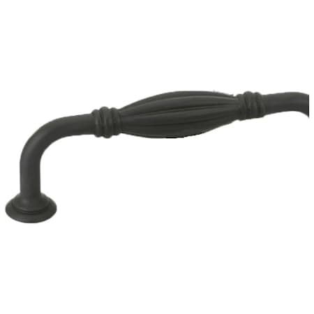 Emtek Tuscany Fluted 8 Inch Center to Center Handle Cabinet Pull from the Tuscany Bronze Collection Flat Black