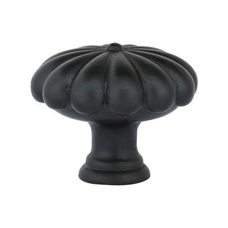 Emtek Tuscany Fluted Round 1-1/4 Inch Mushroom Cabinet Knob from the Tuscany Bronze Collection Flat Black