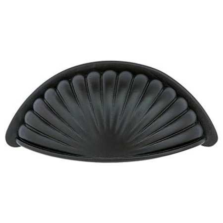 Emtek Tuscany Fluted 3 Inch Center to Center Cup Cabinet Pull from the Tuscany Bronze Collection Flat Black