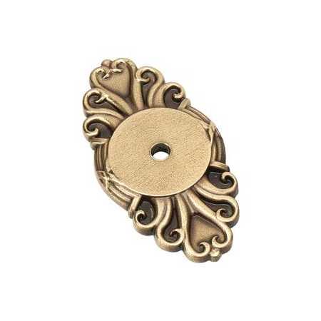 Emtek Ribbon & Reed 2.5 Inch Cabinet Knob Backplate French Antique