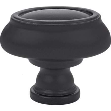 Emtek Geometric Oval 1-3/4 Inch Mushroom Cabinet Knob Flat Black