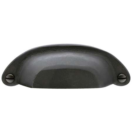 Emtek Sandcast Ranch 4 Inch Center to Center Cup Cabinet Pull from the Sandcast Bronze Collection Flat Black