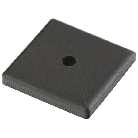Emtek Sandcast Square 1.25 Inch Cabinet Knob Backplate from the Sandcast Bronze Collection Flat Black
