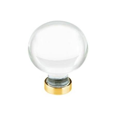 Emtek Bristol Glass 1-1/4 Inch Round Cabinet Knob Satin Brass
