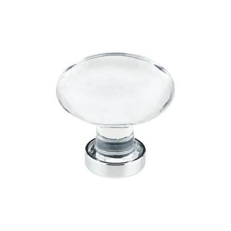 Emtek Hampton 1-1/4 Inch Oval Cabinet Knob from the Glass Collection - 25 Pack Polished Chrome