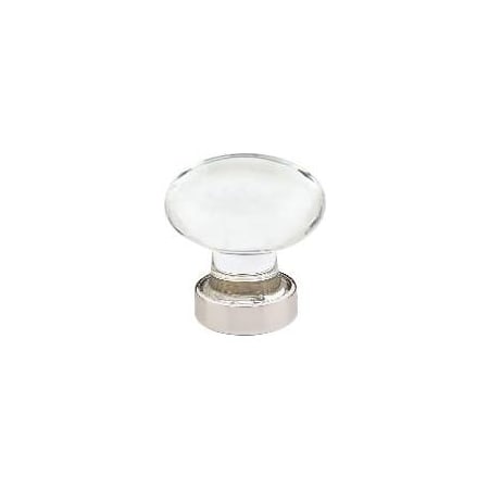 Emtek Hampton 1-3/4 Inch Oval Cabinet Knob from the Glass Collection - 10 Pack Polished Nickel