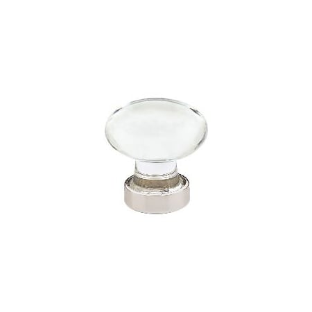 Emtek Hampton 1-3/4 Inch Oval Cabinet Knob from the Glass Collection Polished Nickel