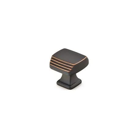 Emtek Art Deco 1-1/4 Inch Square Cabinet Knob - 10 Pack Oil Rubbed Bronze
