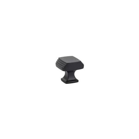 Emtek Art Deco 1-1/4 Inch Square Cabinet Knob Flat Black