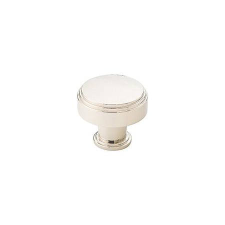 Emtek Newport 1-1/4 Inch Mushroom Cabinet Knob from the Art Deco Collection Polished Nickel
