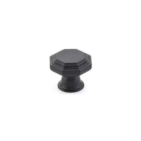 Emtek Midvale 1-1/4 Inch Geometric Cabinet Knob from the Transitional Heritage Collection Flat Black