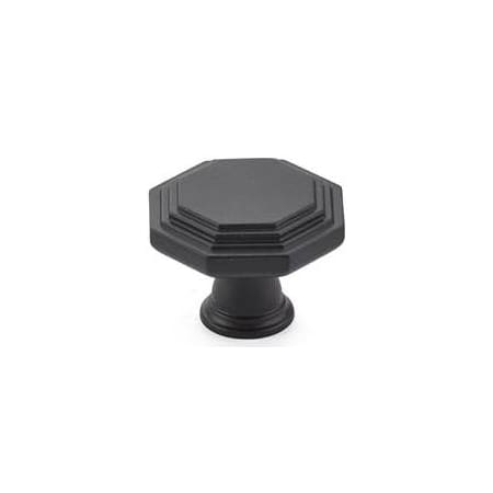 Emtek Midvale 1-3/4 Inch Geometric Cabinet Knob from the Transitional Heritage Collection Flat Black