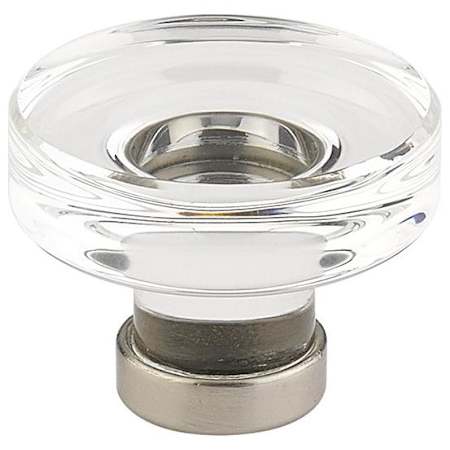 Emtek Grayson 1-3/4 Inch Mushroom Cabinet Knob from the Glass Collection Satin Nickel