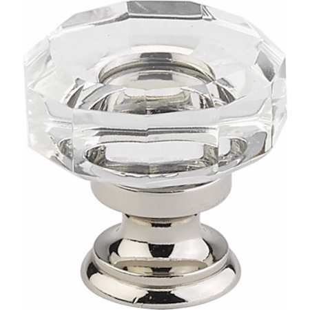 Emtek Lowell Glass 1-3/8 Inch Mushroom Cabinet Knob Polished Nickel