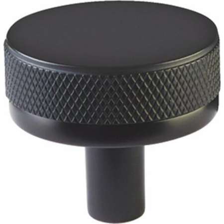 Emtek Knurled 1-1/4 Inch Mushroom Cabinet Knob with Conical Stem from the SELECT Collection Flat Black / Flat Black Stem