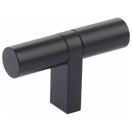 Emtek Smooth 2-1/4 Inch Bar Cabinet Knob with Rectangular Bar Stem from the SELECT Collection Flat Black / Flat Black Stem