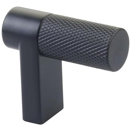 Emtek Knurled 1-1/2 Inch Long Finger Cabinet Pull with Rectangular Stem from the SELECT Collection Flat Black / Flat Black Stem